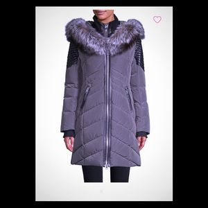 Nicole Benisti Cortina Fox Fur Trim Coat